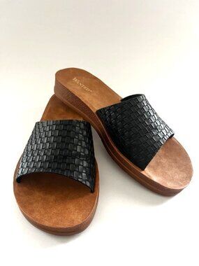Wanted Holland Black Woven Sandals Slides Womens Size 7M